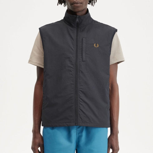 Fred Perry Gilet Gilet Uomo in nylon Grigio scuro - Francavilla Moda
